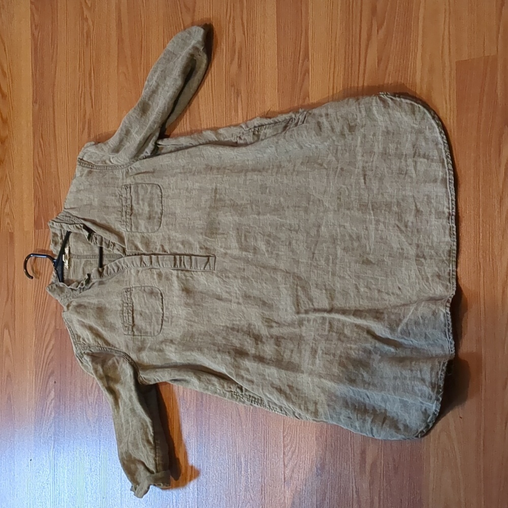 Eileen Fisher 100% organic linen shirt dress